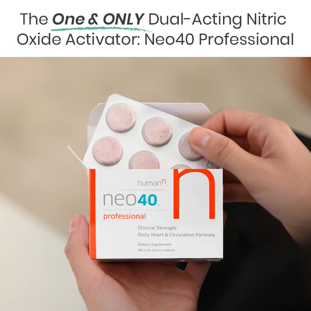 Neo40 Professional - Nitric Oxide Booster with Methylfolate - Natural Blood Pressure humanN uk supplements