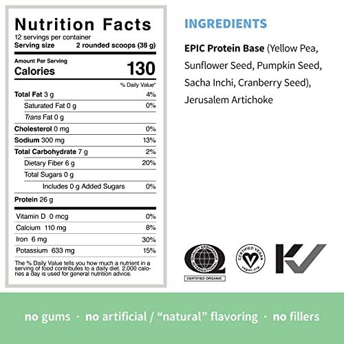 Sprout Living, Epic Protein, Plant Based Protein & Superfoods Powder, Original, Unflavored Sprout Living uk supplements