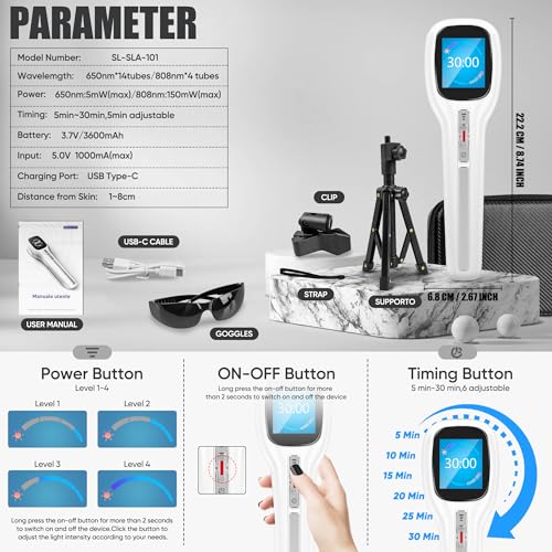 Body/Pet Red Light Device, Four Modes and Timing Settings - Handheld and Portable to Treat Body Pain ZagMufe uk supplements