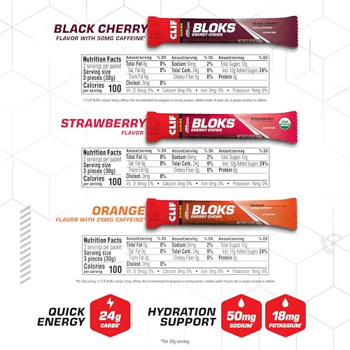 CLIF BLOKS - Energy Chews - Variety Pack - Non-GMO - Plant Based Clif Bar uk supplements