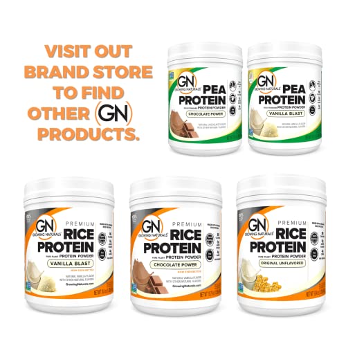 Growing Naturals | Vanilla Rice Powder 15g Plant Protein | 2.8G BCAA, Low-Carb Growing Naturals uk supplements