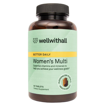 WellWithAll Women’s Multivitamin | Daily Supplement with Essential Vitamins, Minerals & Iron | Supports Immunity, Heart Health, Bone Health, Energy & Mood | Major Allergen - Free | 60 Tablets WellWithAll uk supplements