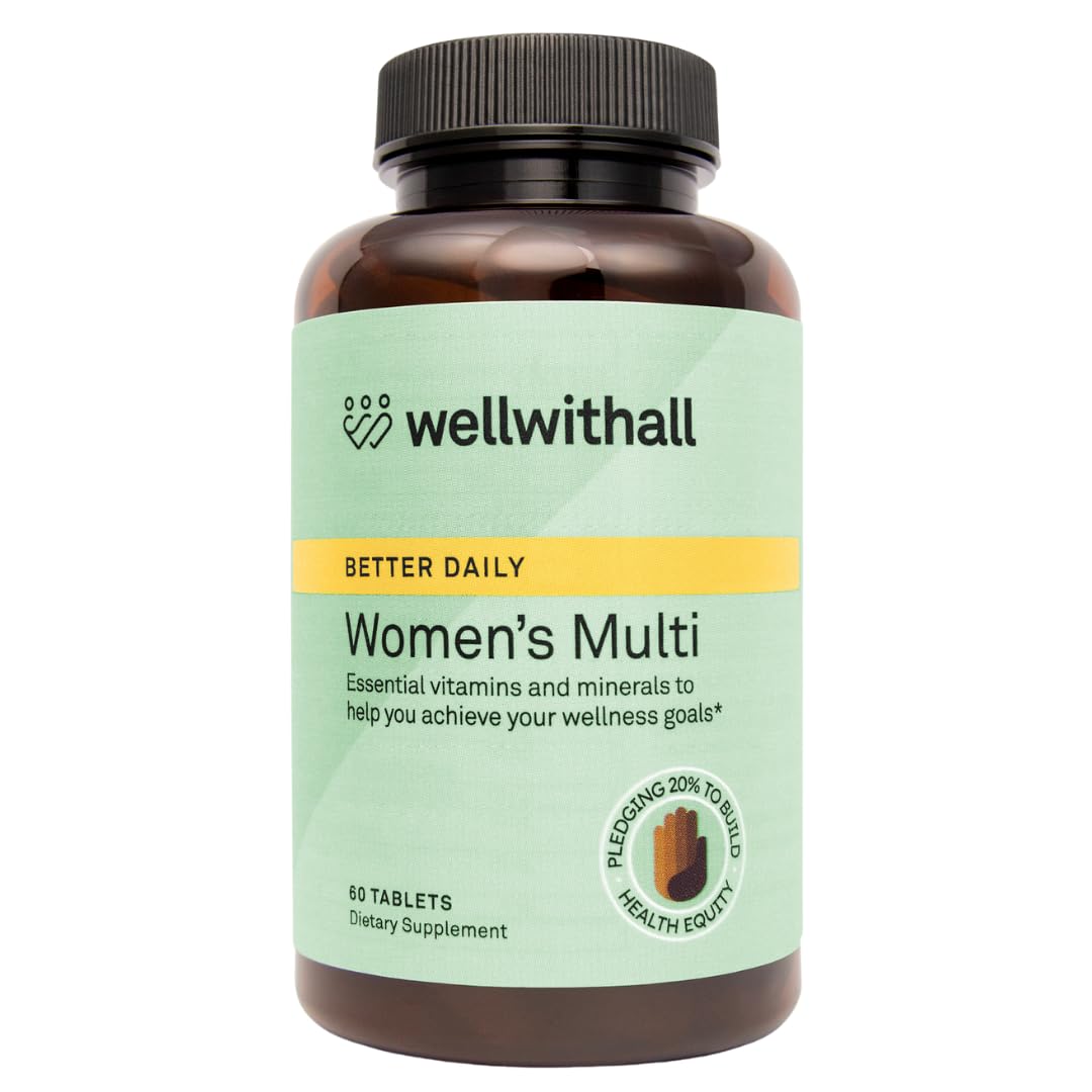 WellWithAll Women’s Multivitamin | Daily Supplement with Essential Vitamins, Minerals & Iron | Supports Immunity, Heart Health, Bone Health, Energy & Mood | Major Allergen - Free | 60 Tablets WellWithAll uk supplements