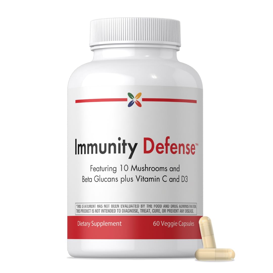 Stop Aging Now - Immune Support - with Vitamin C, Vitamin D3 and Mushroom Complex - 60 Vegetarian Capsules Stop Aging Now uk supplements