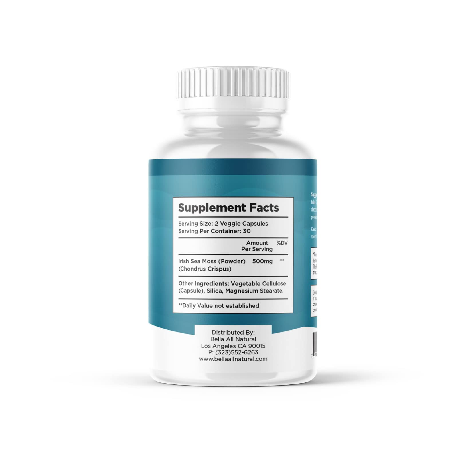 Bella All Natural Sea Moss Vitamins | Pure Sea Moss | Irish Sea Moss, 60 Capsules Bella All Natural uk supplements