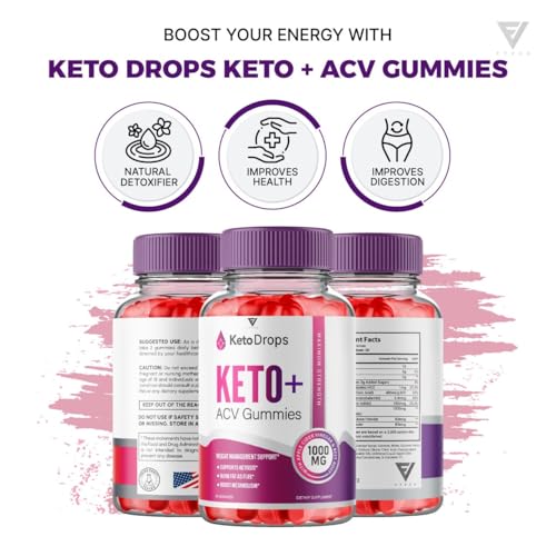 (5 Pack) Keto Drops ACV Gummies, Ketodrops Keto ACV Gummies Advanced Weight Loss Fyvus uk supplements
