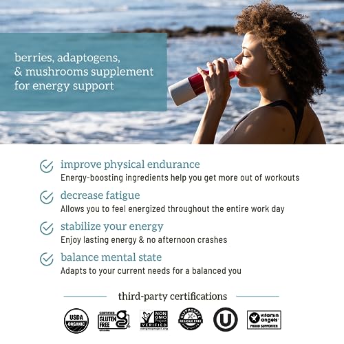Organifi Red Juice - Vegan Energy Powder - Berry-Flavored Adaptogen Drink - Caffeine Organifi uk supplements