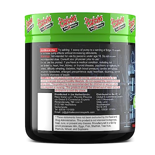 Psycho Pharma Pump it up. Pump it Way up Edge Pump Contains an All-Star Combination Psycho Pharma uk supplements