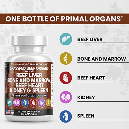 Grass Fed Beef Liver Capsules 3000mg - Premium Quality Beef Organs Clean Nutraceuticals uk supplements