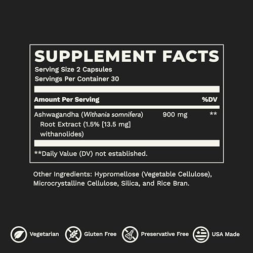 LifeSeasons Essentials Ashwagandha - Stress & Sleep Support Supplement - Calm & Focused Mind - Improves Athletic Performance & Brain Function - 900mg per 2 Capsules - 60 Capsules LifeSeasons uk supplements