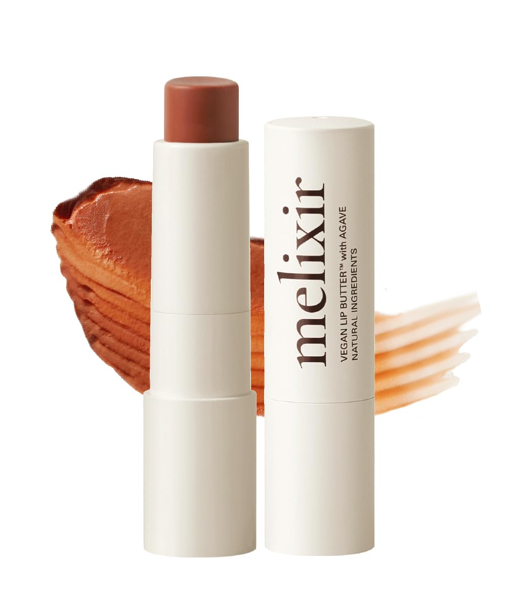 Melixir Vegan Lip Butter (12 Colors), Hydrating Tinted Lip Balm Stick, Bee-Free, Petrolatum-Free, Plant-Based, Moisturizes Dry & Chapped Lips With Shea Butter, Sheer, Natural Finish - #12 Caramel Melixir uk supplements