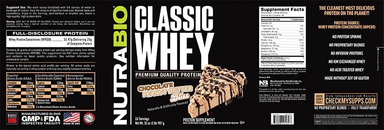 NutraBio Classic Whey Protein Powder- Full-Spectrum Amino Acid Profile - No Fillers NutraBio uk supplements