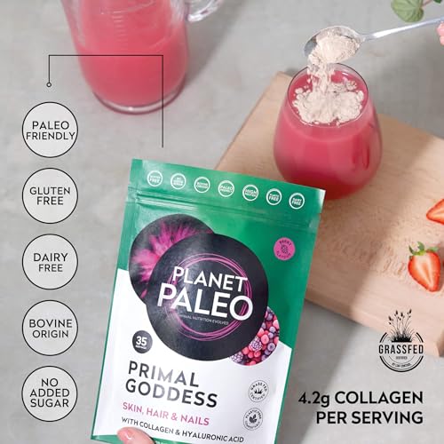 Planet Paleo Primal Goddess -Pure Collagen with Hyaluronic Acid and Zinc (210g, 35 Servings) Planet Paleo uk supplements