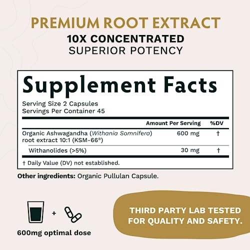 TRIBE ORGANICS Vegan Ashwagandha KSM 66 Pure Organic Root Powder Extract Ayurvedi TRIBE ORGANICS uk supplements