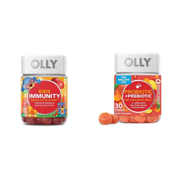OLLY Kids Immunity Gummy, Immune Support, Wellmune, Elderberry, Vitamin C, Zinc & Probiotic + Prebiotic Gummy, Digestive Support and Gut Health, 500 Million CFUs, Fiber OLLY uk supplements