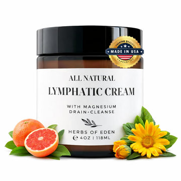 Organic Lymphatic Massage Cream with Magnesium – Natural Topical Cream | Stimulate Lymph Fluid | Family Owned, Made in USA Herbs of Eden uk supplements