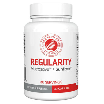 Silver Fern Regularity Digestive Supplement Capsules Brand - 1 Bottle = 30 Capsules = 30 Day Supply - Mucosave FG (Prickly Pear Polysaccharides & Olive Leaf Polyphenols) & SunFiber Silver Fern uk supplements