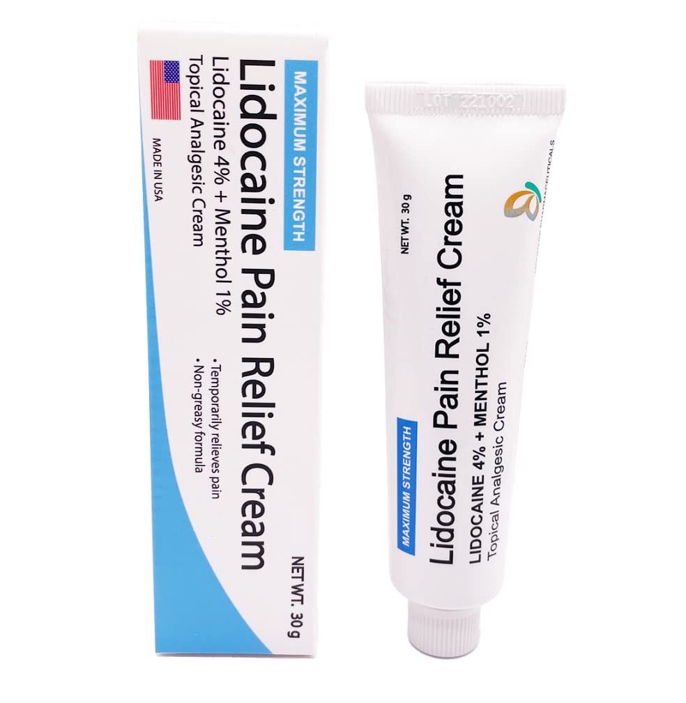 MOHNARK Pain Relief Cream with Lidocaine 4% and 1% Menthol | Includes Vitamin E | Numbs Away Pain Faster | Non-Greasy MOHNARK uk supplements