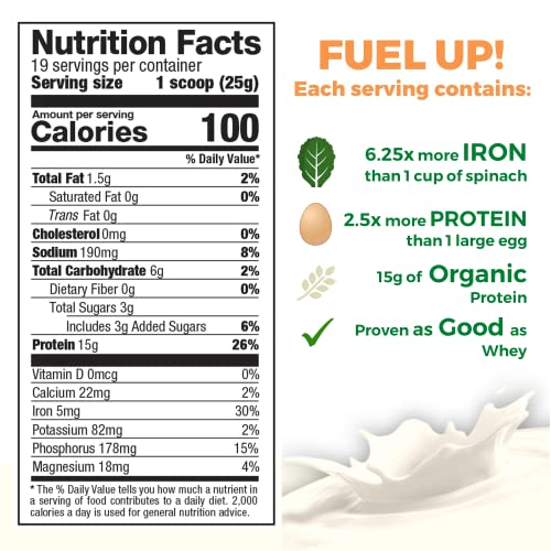 Growing Naturals | Vanilla Raw Pea Powder 15g Plant Protein | 2.8G BCAA, Low-Carb Growing Naturals uk supplements