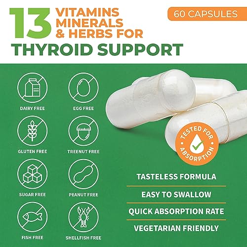 Thyroid Support for Women and Men with Iodine - Energy, 60 Vegetarian ForestLeaf uk supplements