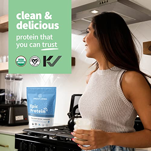 Sprout Living, Epic Protein, Plant Based Protein & Superfoods Powder, Original, Unflavored Sprout Living uk supplements