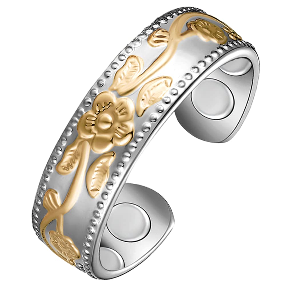 Vicmag Copper Magnetic Ring for Women Men 100% Solid Pure Copper Adjustable with Jewelry Gift Box Vicmag uk supplements