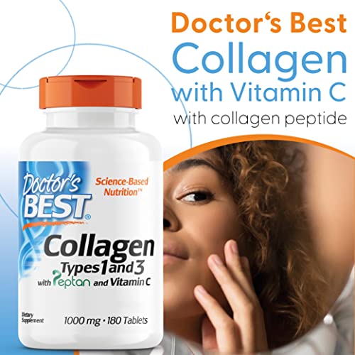 Doctor's Best, Collagen Types 1 and 3, Peptane & Vitamin C, 1,000mg, 180 Tablets Doctor's BEST uk supplements