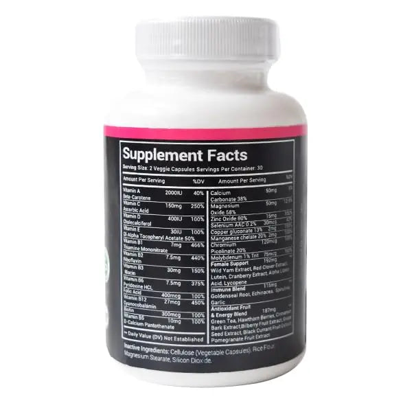 Stellar Labs Low FODMAP Vegan Women's Ultra Multi-Vitamin | Easy to Digest Daily Multivitamin Without Iron | Low Energy Supplement, Female Support | Stellar Labs uk supplements