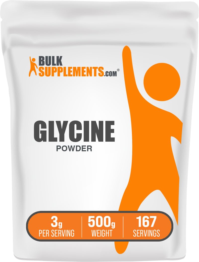 BulkSupplements.com Glycine Powder - Glycine Supplements, Amino Acid Supplement - Unflavored & Gluten Free, 3g per Serving, 500g (1.1 lbs) (Pack of 1) BulkSupplements uk supplements