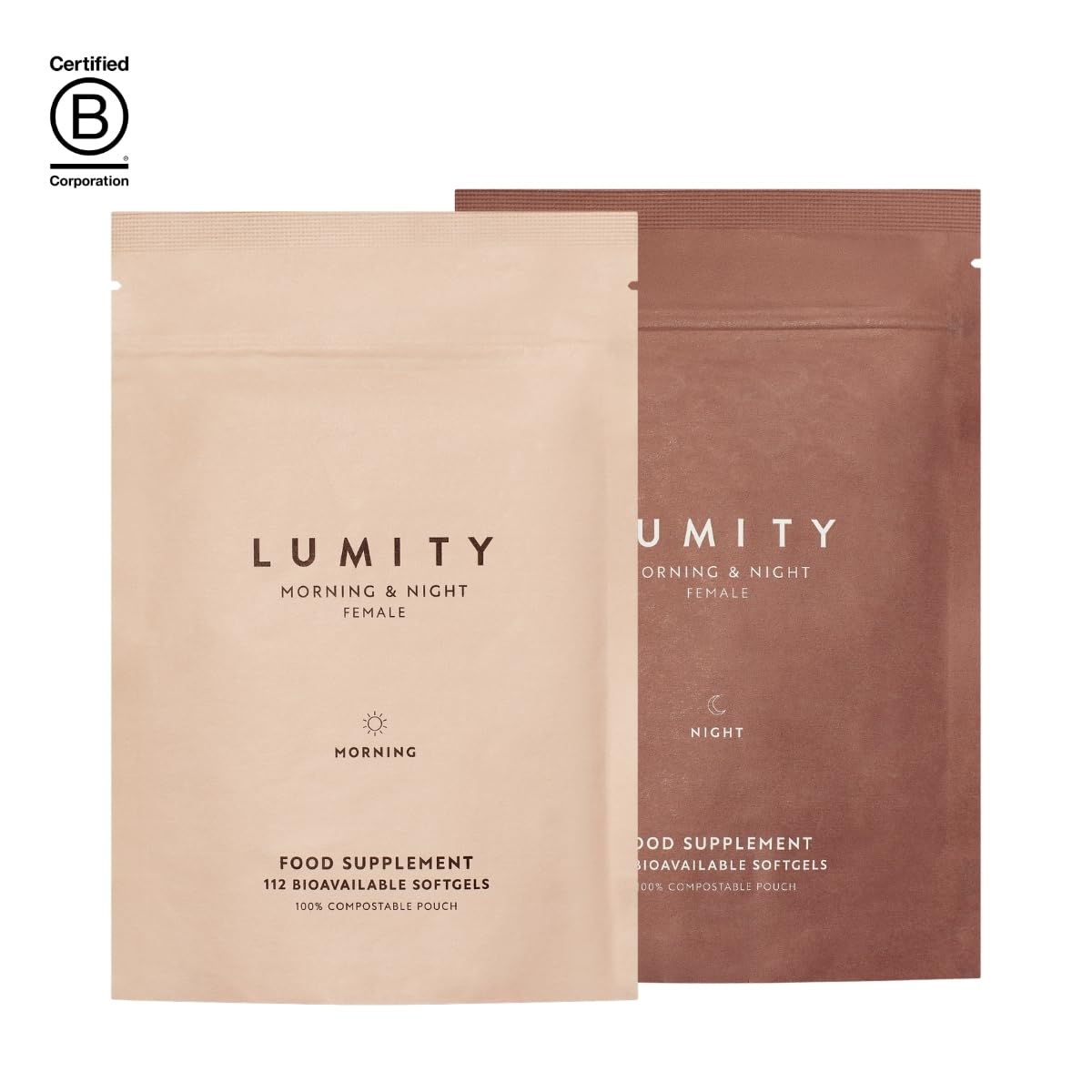 Lumity Morning & Night Female Supplement - 24-Hour Nutritional Support for Perimenopause, Energy, Sleep Quality, Hormones, Skin & Eye Health - Vitamins, Minerals, Amino Acids & Omega 3s, 4-Week Supply LUMITY uk supplements