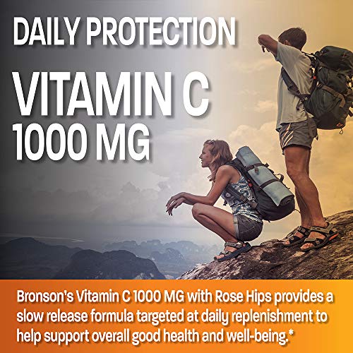 Bronson Vitamin C 1000 mg with Rose Hips Sustained Release, 250 Tablets Bronson uk supplements