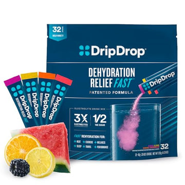 DripDrop Hydration - Electrolyte Powder Packets - Watermelon, Berry, Orange, Lemon DripDrop uk supplements