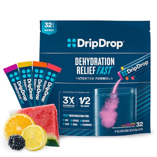 DripDrop Hydration - Electrolyte Powder Packets - Watermelon, Berry, Orange, Lemon DripDrop uk supplements
