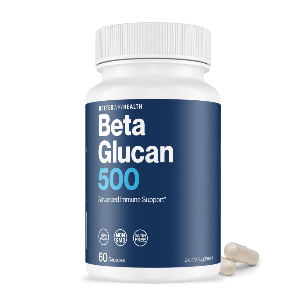 Better Way Health™ - Advanced Immune Readiness - Highly Purified 1,3/1,6 Beta Glucan 500 - Clinically Tested Immune Defense - 500mg/60 Capsules (Pack of 1) Better Way Health uk supplements