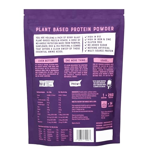 Roots 'n Shoots Vegan Protein, Shake, Berry Flavour, with Added B12, 26g Protein ROOTS 'N SHOOTS uk supplements