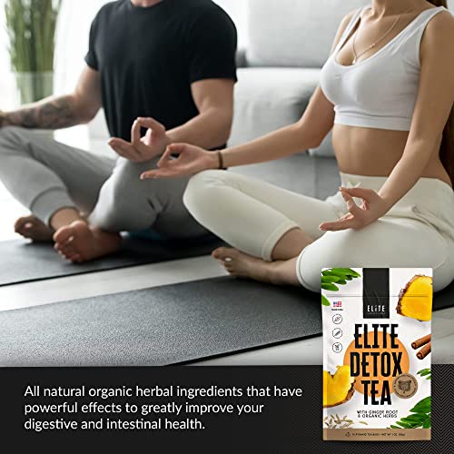 Elite Detox Tea: Natural Organic 7-Herbal Blend for Gentle Cleansing as Needed. Bloating Tea Elite Source Labs uk supplements