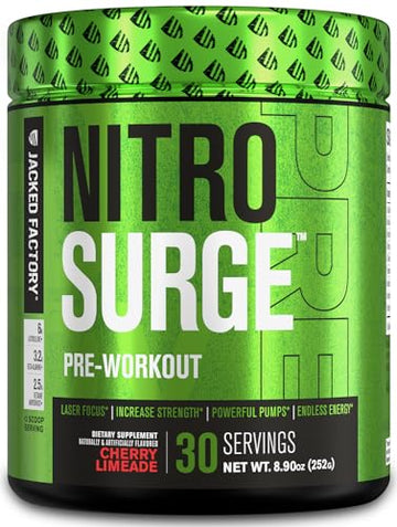 NITROSURGE Pre Workout Supplement - Endless Energy, Instant Strength Gains Jacked Factory uk supplements