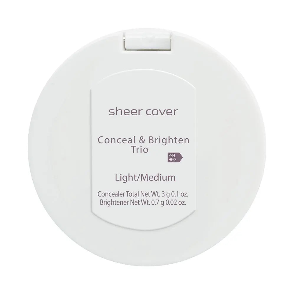 Sheer Cover Studio – Conceal and Brighten Highlight Trio – Two-Toned Concealers – Shimmering Highlighter – Light/Medium Shade – With FREE Concealer Brush – 3 Grams Sheer Cover uk supplements