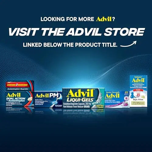 Advil Dual Action With Acetaminophen And Ibuprofen (2 Dose Equivalent) For 8 Hour Pain Relief, Coated 144 Ct Caplets And 2 Ct. Sample Of Advil PM Advil uk supplements