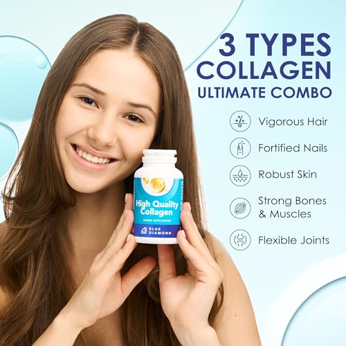 Premium 90 Marine Capsules - 530mg Natural Marine Collagen with Porcine & Bovine Collagen BLUE DIAMOND uk supplements