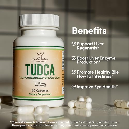 TUDCA Bile Salts Liver Support Supplement, 500mg Servings, Liver and Gallbladder Double Wood Supplements uk supplements