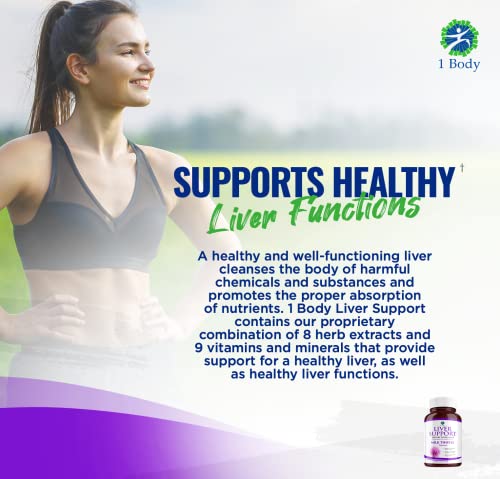 1 Body Liver Support: Twin Pack - 60 Capsules Each - Milk Thistle 1 Body uk supplements