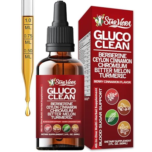 StarViora Gluco Clean Sugar-Free Herbal Blend with Berberine & Chromium, Bitter Melon, Ginseng and Alpha Lipoic Acid for Daily Wellness StarViora uk supplements