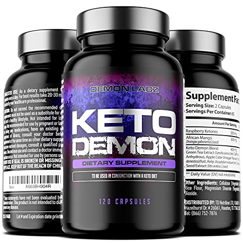 Keto Demon – Hardcore Keto Pills – Use with The Keto Diet – Packed with Raspberry Ketones Demon Labz uk supplements