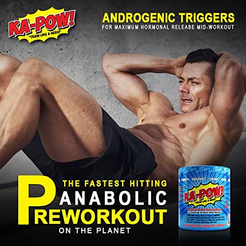 PREWORKOUT TESTOSTERONE BOOSTER - KA-POW! The Fastest Hitting ANABOLIC PRE HERO SUPPLEMENTS uk supplements