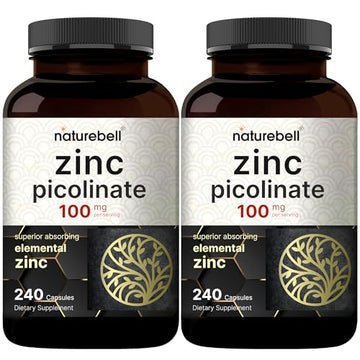 NatureBell Zinc Picolinate 100mg, 480 Count Capsules - Supports Immune System NatureBell uk supplements