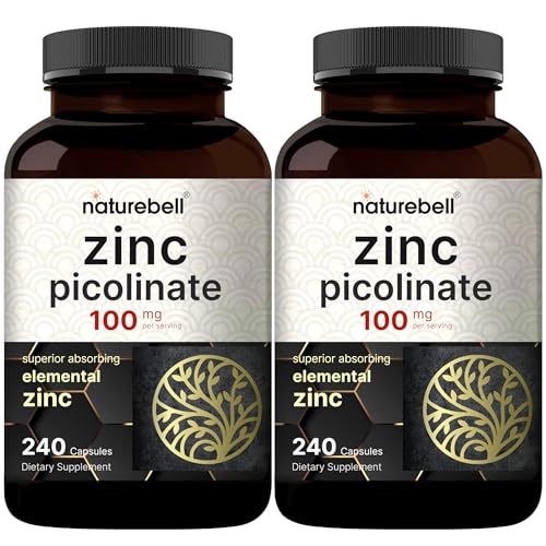 NatureBell Zinc Picolinate 100mg, 480 Count Capsules - Supports Immune System NatureBell uk supplements