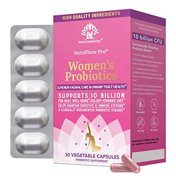 NutriCelebrity NutriFlora-Pro Probiotics for Women - Support Vaginal, Urinary Health (UTI) Nutricelebrity uk supplements