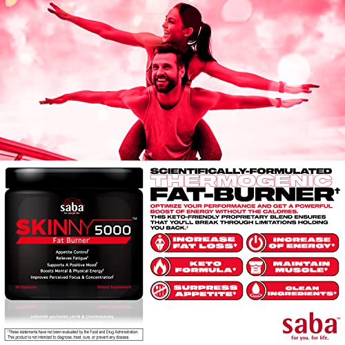 Saba Skinny 5000 -Fat Loss -Weight Loss-Appetite Control -Mild Jitter-Free Energy- Focus Saba uk supplements