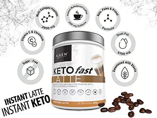 Instant Bulletproof Keto Coffee Creamer UK Made Collagen Latte | Butter Powder, Coconut MCTs & Vitamin C K GEN ketogenic enhancement uk supplements